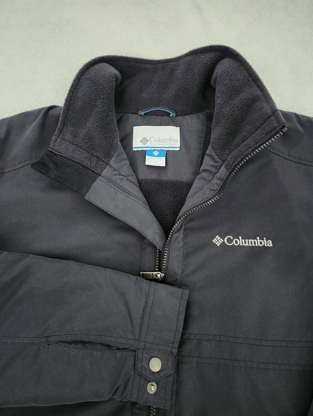 COLUMBIA Fleece-Lined Jacket Mens Large Charcoal Grey 3 Season Jacket | Gorpcore